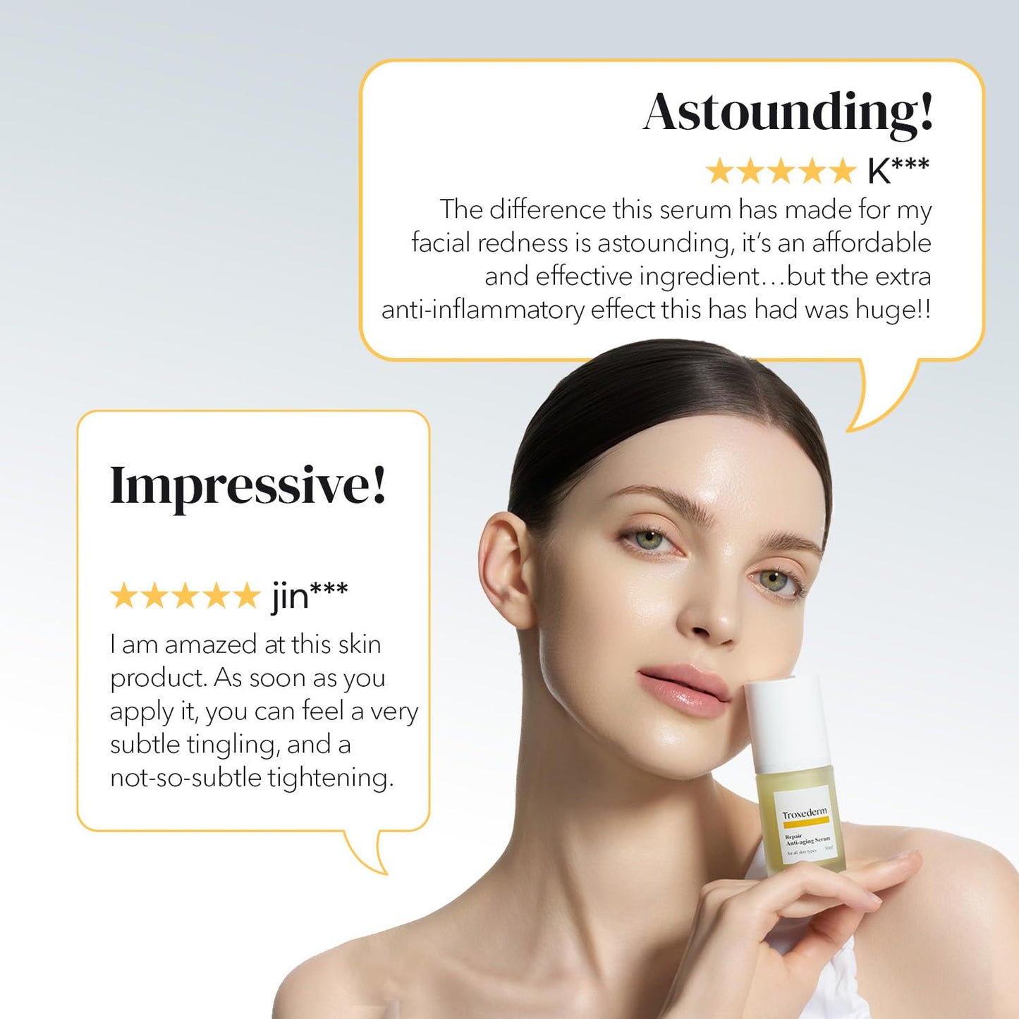 Troxederm Repair Serum – Korean Facial Serum with Niacinamide, Troxerutin & Centella Asiatica, Lightweight Hydrating Daily Serum for Moisturizing & Barrier Care, All Skin Types, 1.01 Fl.oz