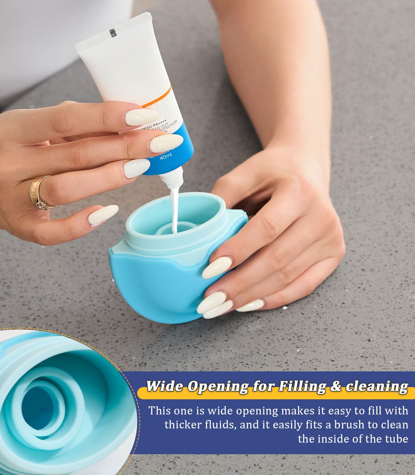 Sunscreen Applicator, Refillable Roll On Sponge Sunscreen Applicator for Kids, BPA-Free Silicone Lotion Applicator for Sunscreen, Body Lotion, Perfect for Travelers Women
