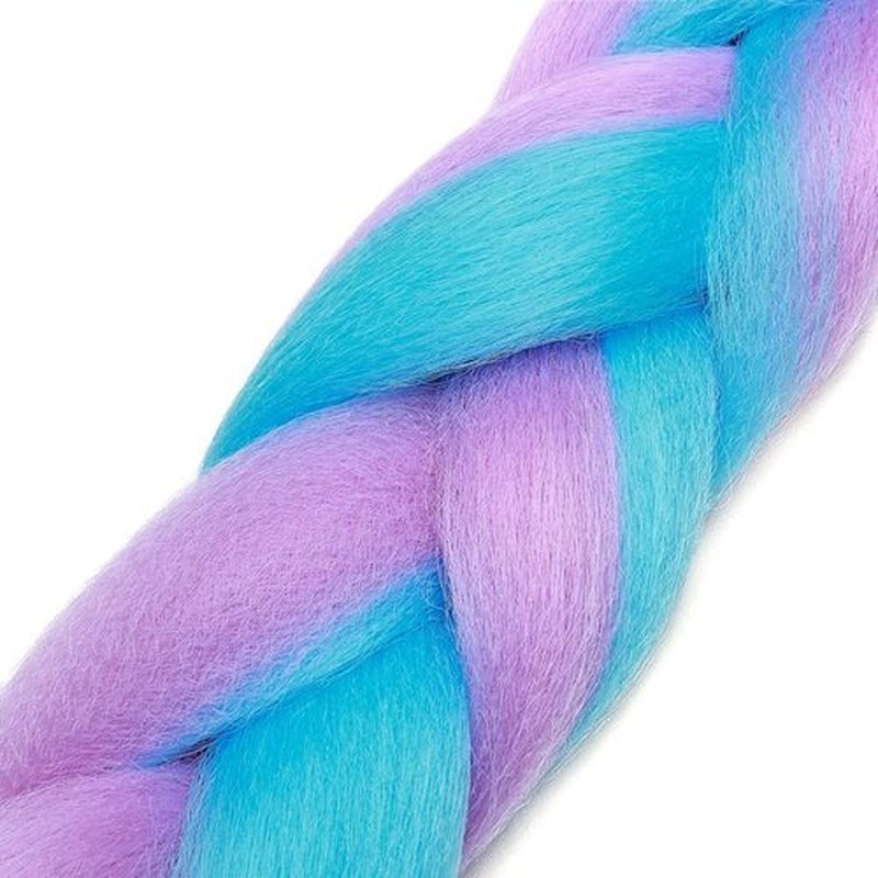 24" Ombre Jumbo Braiding Hair Extensions Jumbo Braid Hair Ombre Long Jumbo Braids For Box Twist Braid Crochet Hair High Temperature 3 Tone Colored (3 Bundles, Sky Blue Mix Light Purple)