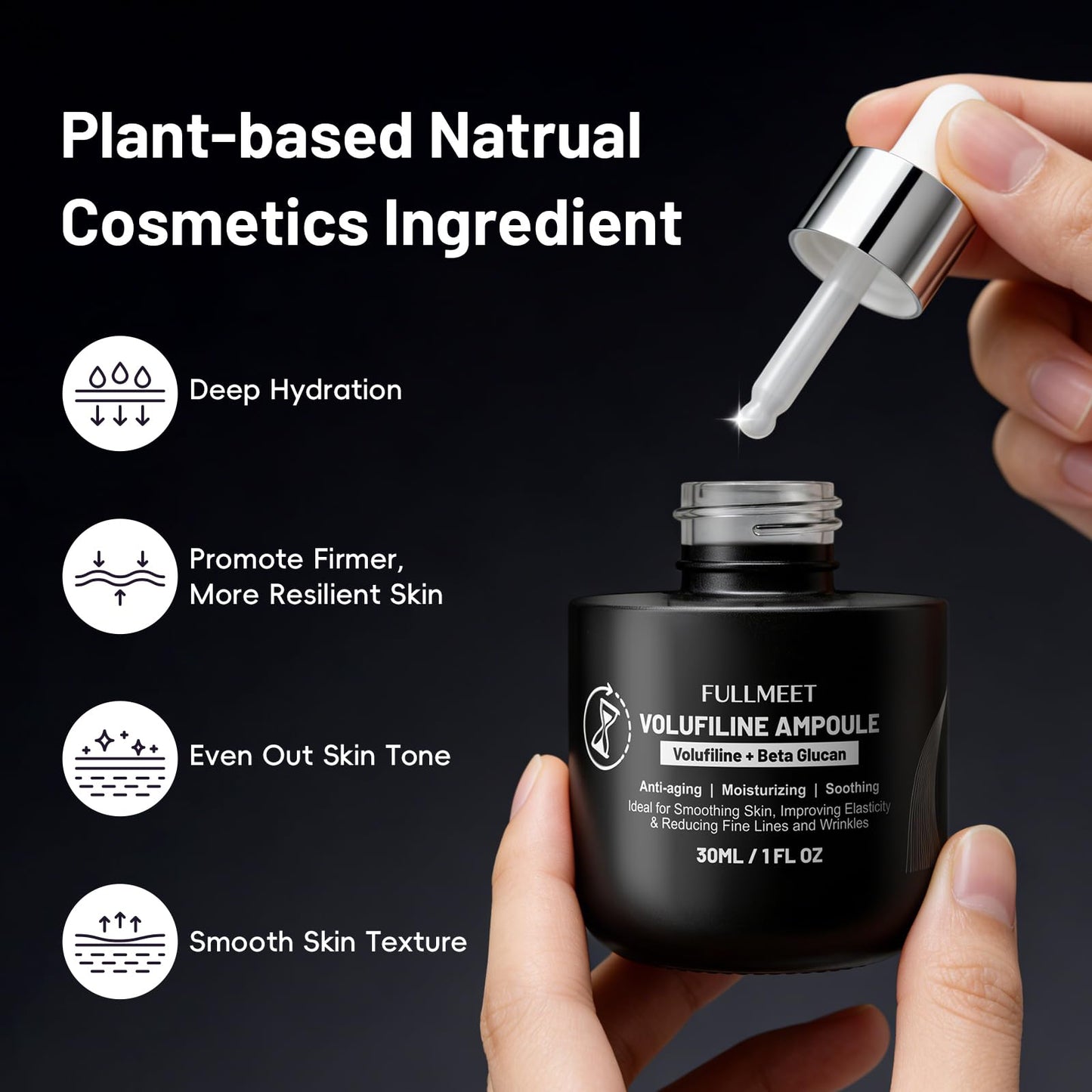 Volufiline Serum for Skin, Anti-Aging Serum for Face, 5% Volufiline + 40% Beta Glucan, Reduce Fine Line, Firming, Anti-Wrinkle Collagen Enhancer, Facial Serum for Visibly Plumper Skin