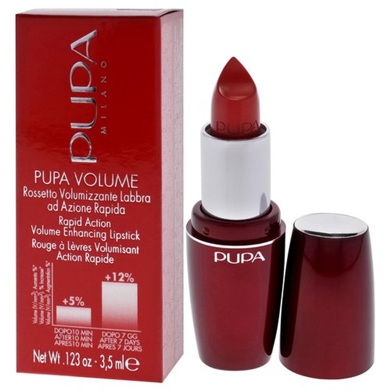 Pupa Milano Volume Lipstick - Effective Volume Enhancing Lipstick - Fuller Plumper Lips - A Creamy Texture - Amazing Results - 403 Euphoria Red - 0.123 Oz, No. 403/Euphoria Red (I0014642)