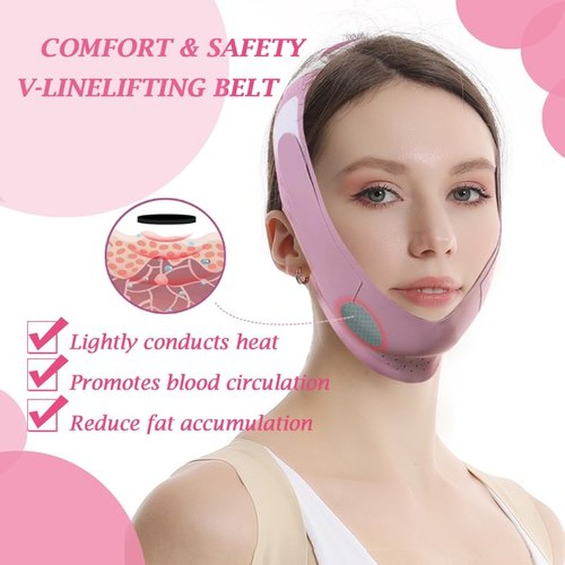 FIKETLXU Graphene V-Line Lifting Mask for Women, Chin Up Mask V Shaped Face Mask（purple）