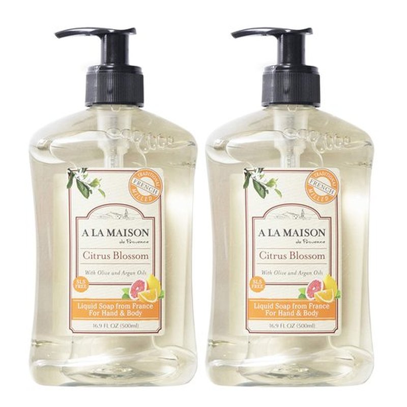 A LA MAISON French Liquid Hand Soap, Citrus Blossom - Natural Hand Wash Made with Essential Oils - Biodegradable, Plant-Based, Vegan, Cruelty-Free, Alcohol & Paraben Free (16.9 oz, 2 Pack)