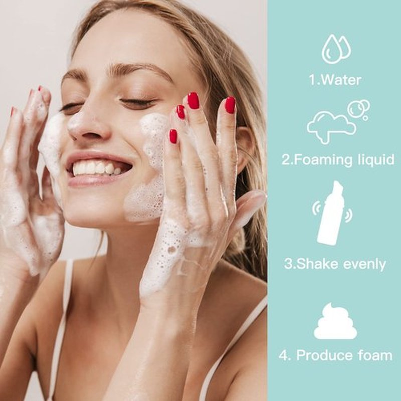 Owlyee 2oz Foam Bottle (3PCS) Empty Foaming Pump Dispenser for Hand Soap, Lash Cleanser, Shampoo to Travel (60ml, White&Green)