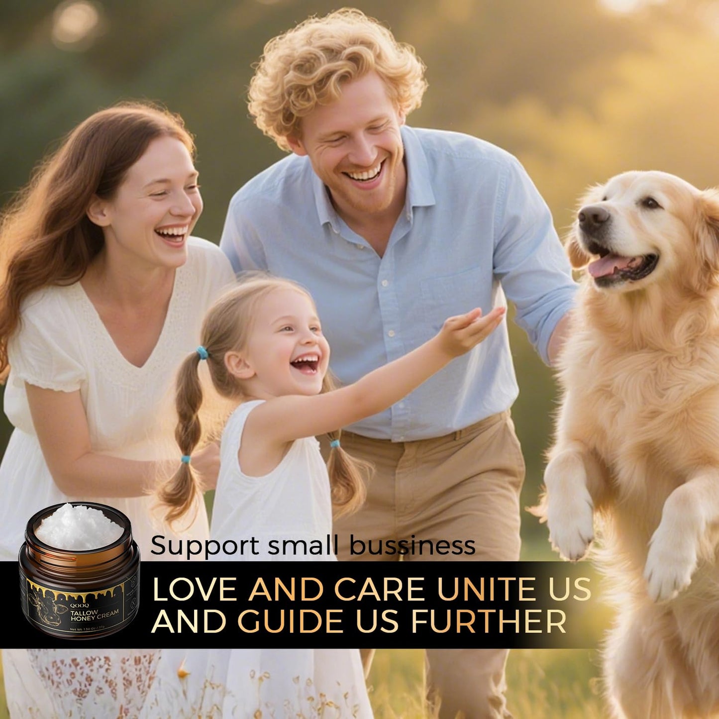 QOOQ 100% Grass Fed Beef Tallow for Skin with Raw Honey & Beach Rose Oil - for Sensitive & Eczema Skin - Natural Face/Body Butter + Lip Balm, Coffee, 1.3 oz