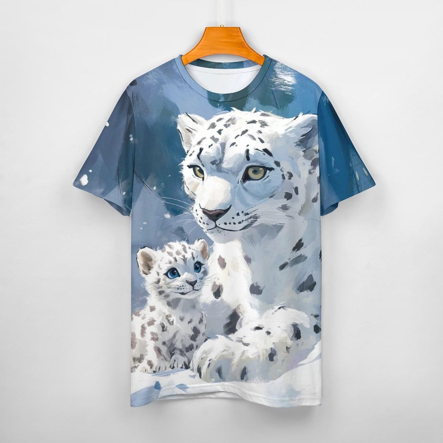 Mothers Day Shirt Snow Leopard Print Fashion Funny Casual Mom and Daughter Outfits Soft Comfy Short Sleeve Cotton Oversized Tee for Summer Vacation Mother Daughter Matching Shirts,2XL