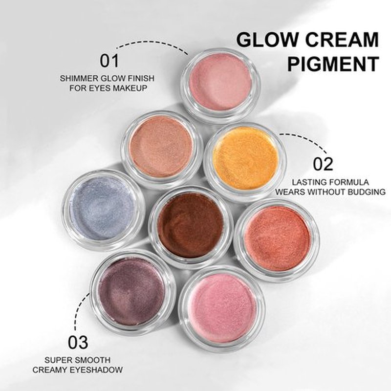 KYDA Silver Shimmer Cream Eyeshadow, Smooth Ice Cream-like Texture, Lasting High Pigmented Creamy Formula, Blendable Shimmer Finish, Face & Eyes Highlighter, Multiuse Shimmer Cream