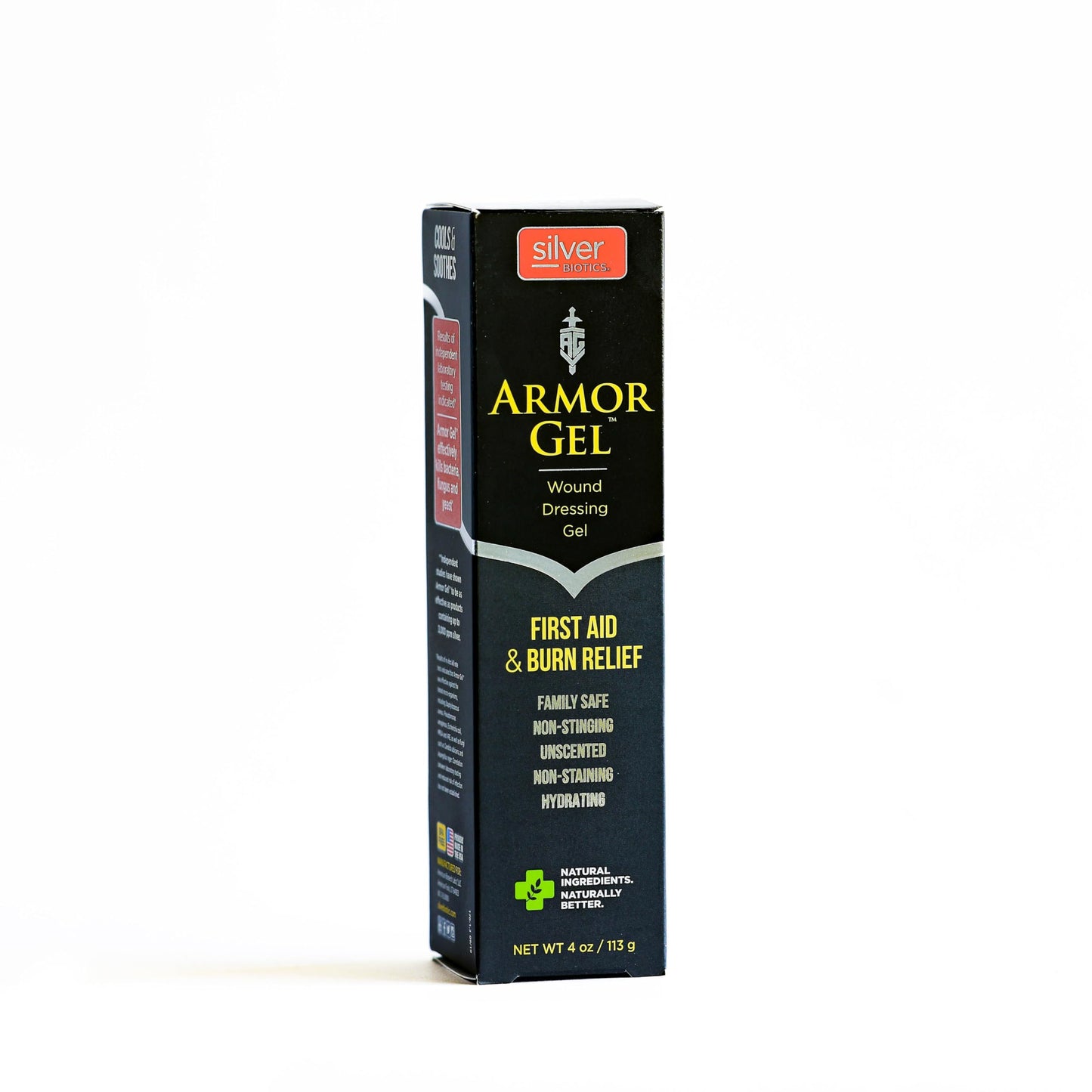 Silver Biotics Armor Gel Wound Dressing Gel | First Aid + Burn Relief 24 PPM Silver Gel | 4 oz