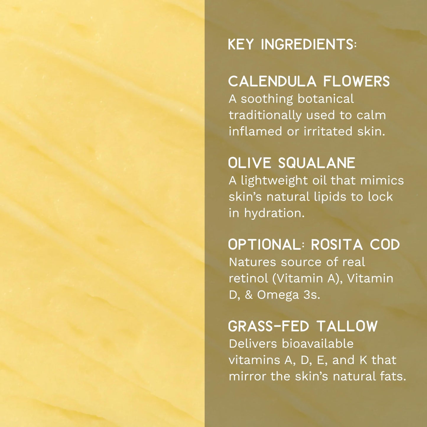 Shwally Tallow, Honey & Royal Jelly Non-Comedogenic Face Moisturizer - 100% Grass Fed Tallow with Squalane & Calendula - Rich in Vitamin A, K, D & E - Creates Soft, Smooth Skin (Unscented)