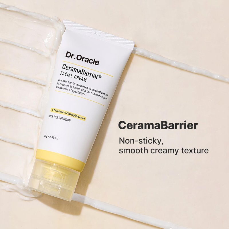 DR.ORACLE CeramaBarrier Facial Cream – Triple Lipid Barrier Support Moisturizer with Ceramides, Cholesterol & Fatty Acids for Dry & Sensitive Skin, Korean Skincare, 2.82 fl oz