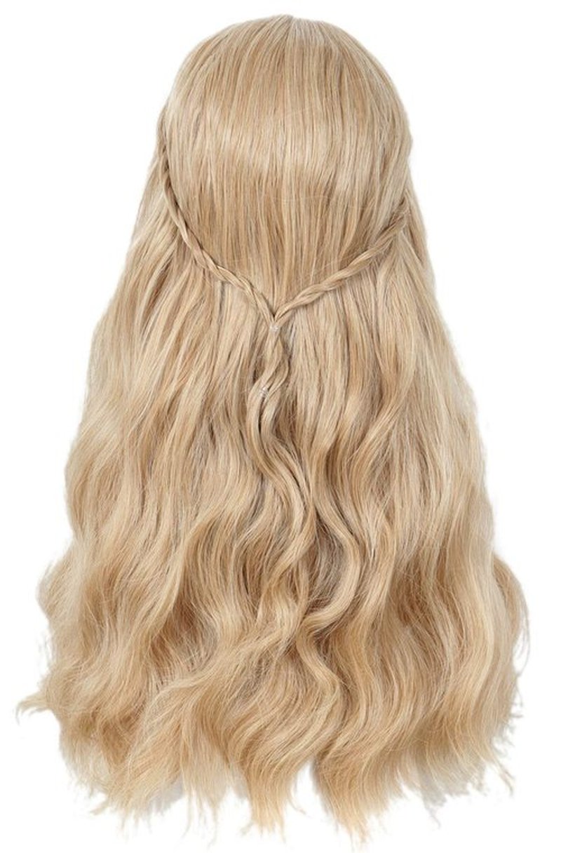 Linfairy 70S Long Blonde Wavy Hippie Wigs Halloween Cosplay Costume Wig for Women Party