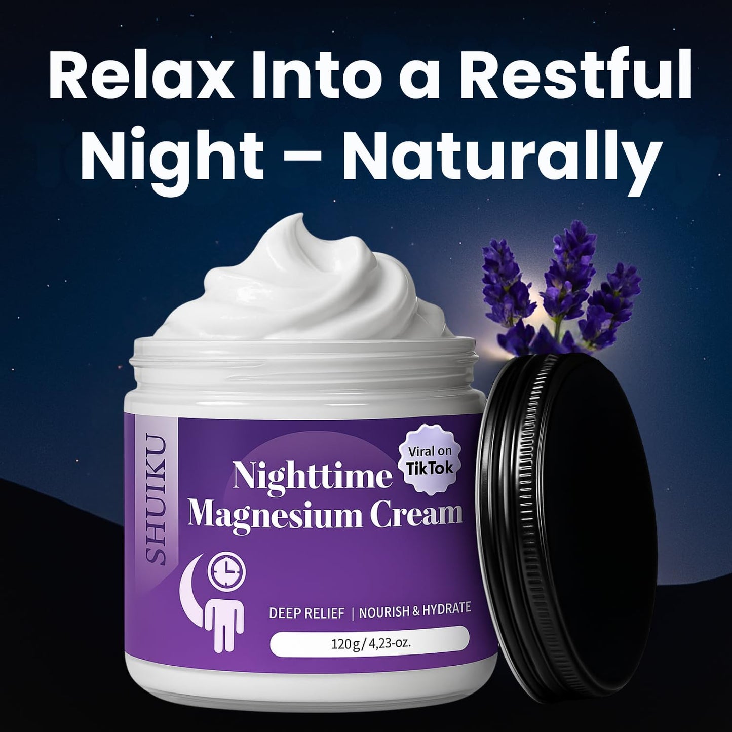 Magnesium Lotion for Sleep & Calm, Topical Magnesium Cream for Relaxation, Nightly Calm, Better Sleep, and for Leg Cramps & Pain
