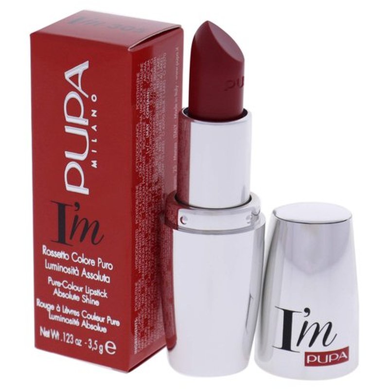 Pupa Milano I Am Pure-Colour Lipstick - Intense Color And Absolute Brightness - High Concentration Of Pigments - Lightweight And Flawless - Melts Perfectly On Lips - 305 Cherry - 0.123 OZ