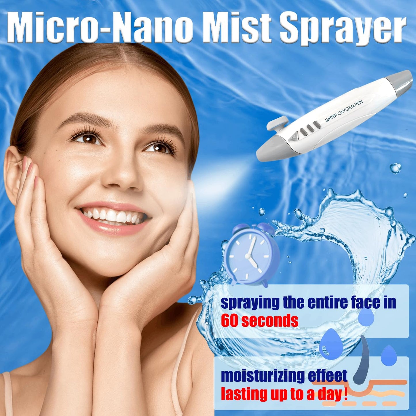 Elitzia Oxygen Facial Machine Skin Care Oxygen Spray For Face Anti Aging Moisturizing Machine Micro-Nano Mist Sprayer Spa Professional Handheld Women Estheticians Salon Home Use ETP200B