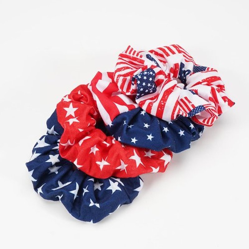 Jocbean American Flag Hair Scrunchies Independence Day USA Hair Ties Hair Accessories