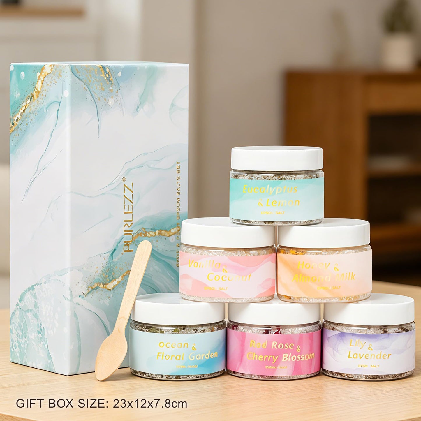 Gifts for Women & Men, Birthday Gifts - 6 Pcs Luxurious Bath Spa Salts Gift