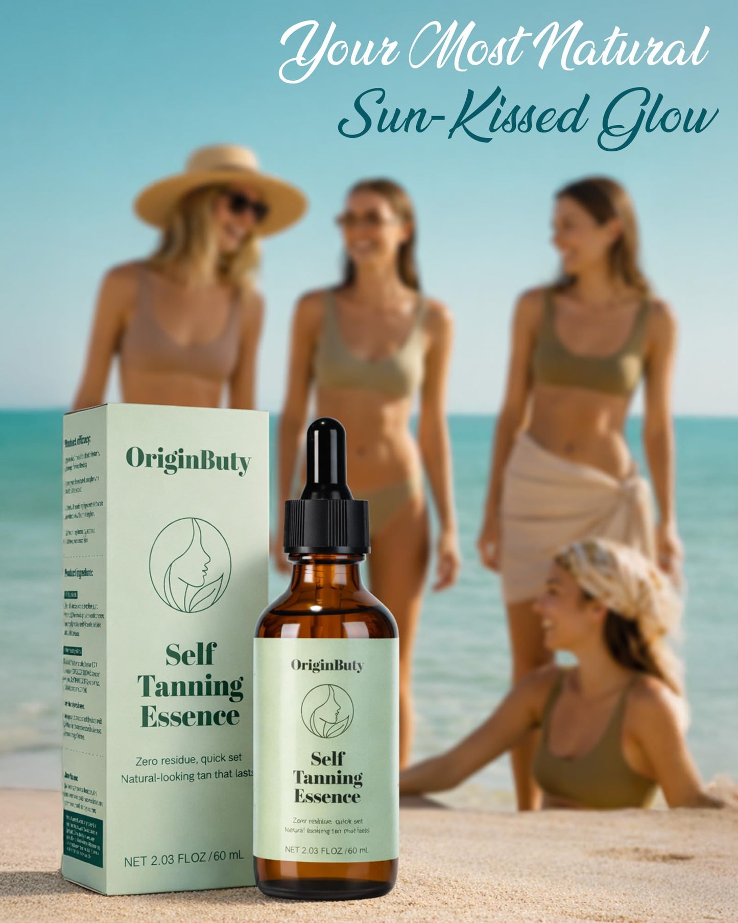 Face Tanning Drops, 2.03 fl oz DHA Self Tanning Drops with Glycerin, No Dye No Staining, No Lotion Mixing Needed, Natural Long-Lasting Glow Up to 6+ Days, Easy to Use Self Tan Drops (Natural Bronze)