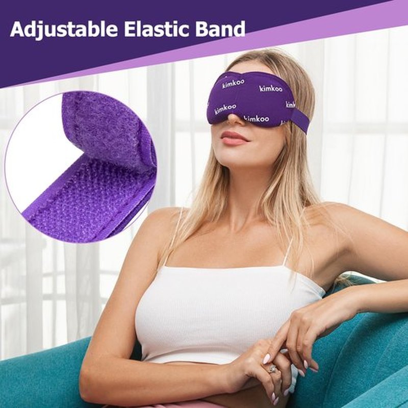 Heated Eye Mask, Microwave Warm Eye Compress, Moist Heat Eye Mask for Dry Eyes, Styes, Blepharitis, Itchy Eyes and Eye Strain Relief (Purple)