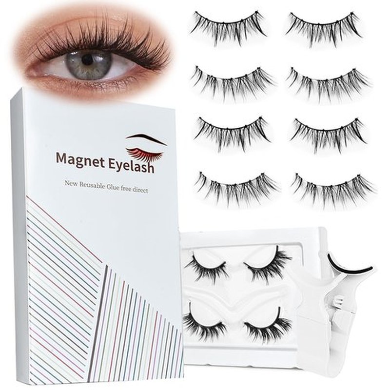 New And Upgraded Version Of The Magnetic Eyelashes Natural Look Magnetic Lashes No Glue or Eyeliner Needed without Eyeliner Magnetic Lashes Natural Look Reusable(Magnetic B)