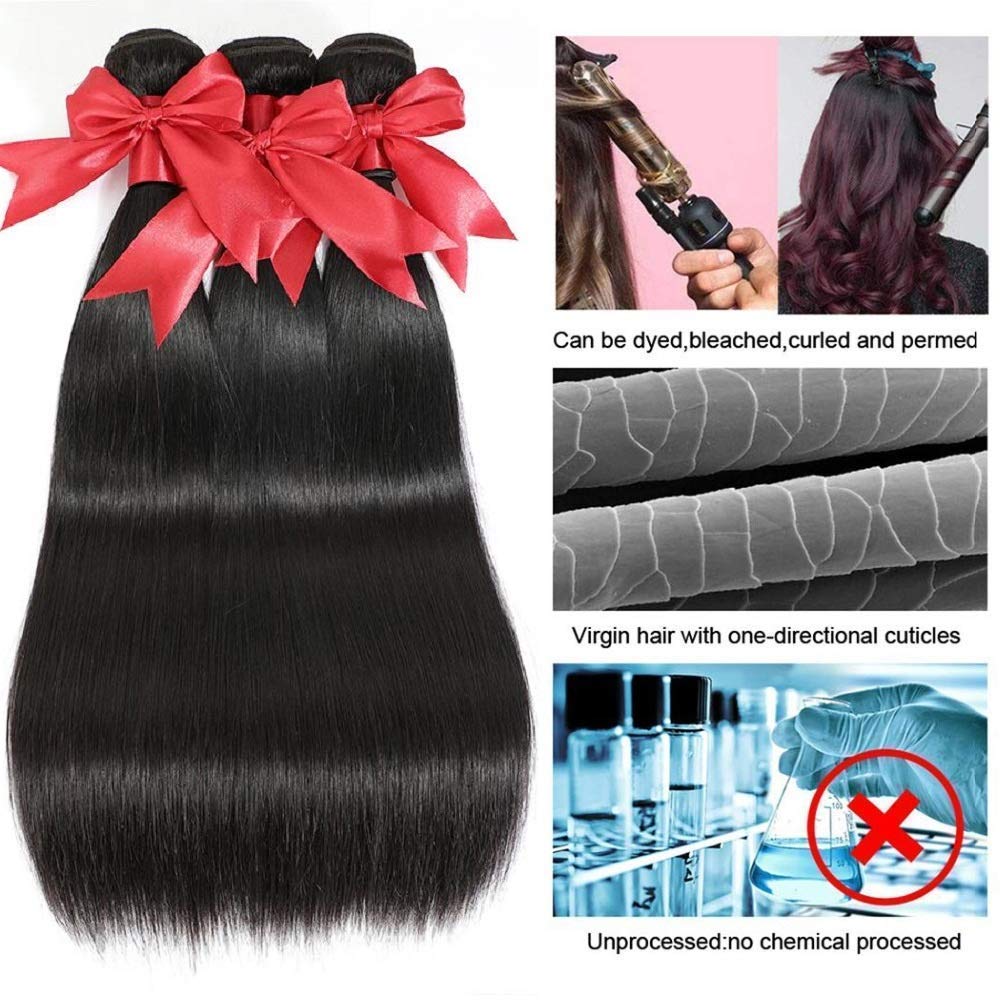 10A Brazilian Straight Hair Bundles 12 Inch Human Hair Bundles 1 Single Bundle Human Hair 100% Unprocessed Virgin Weave Bundles Human Hair Raw Remy Hair Bundles Deals Natural Black 100g