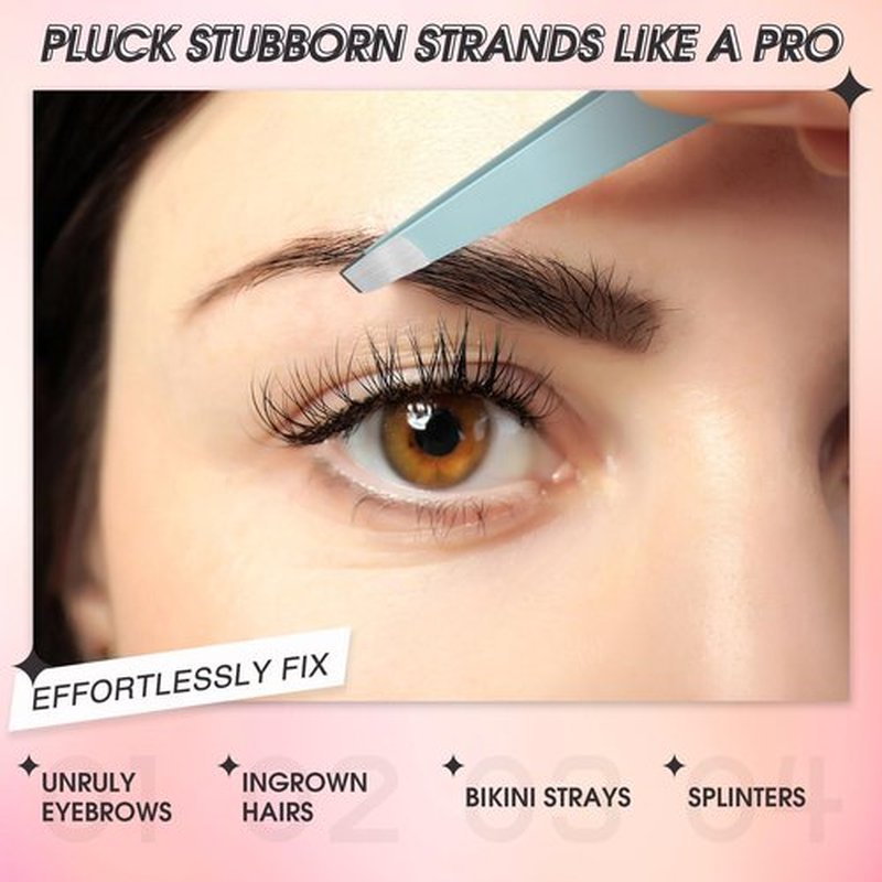 12 Pieces Eyebrow Tweezers Stainless Steel Slant Tip Tweezers Facial Hair Eyebrow Precision Tweezers for Men and Women (Multicolor)
