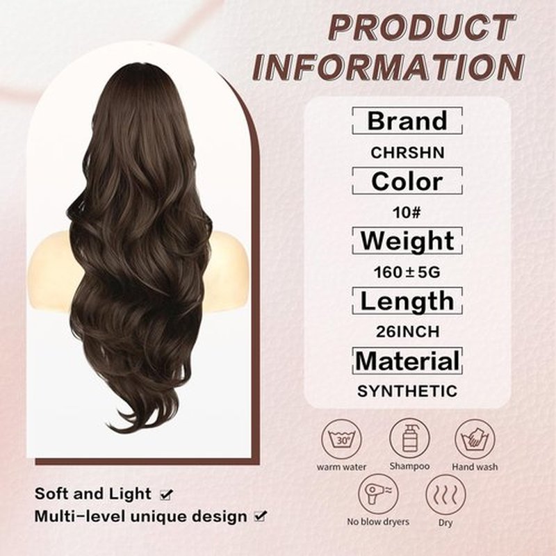 CHRSHN Ponytail Extension, Drawstring Ponytail Extension for Women 23 Inch Long Brown Wavy Pony Tails Hair Extensions Synthetic Clip in Ponytail Hairpiece for Women (Medium Brown)