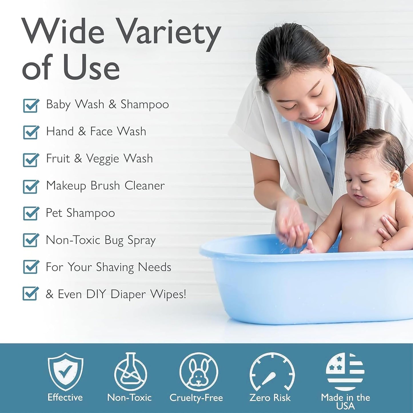 SoCal Suds & Company 2-in-1 Organic Foaming Baby Shampoo & Body Wash - Castile Soap - Gentle Body Soap and Shampoo for Sensitive Skin - Newborn & Kids Bath - Refill - Fragrance Free, 32oz (Pack of 1)