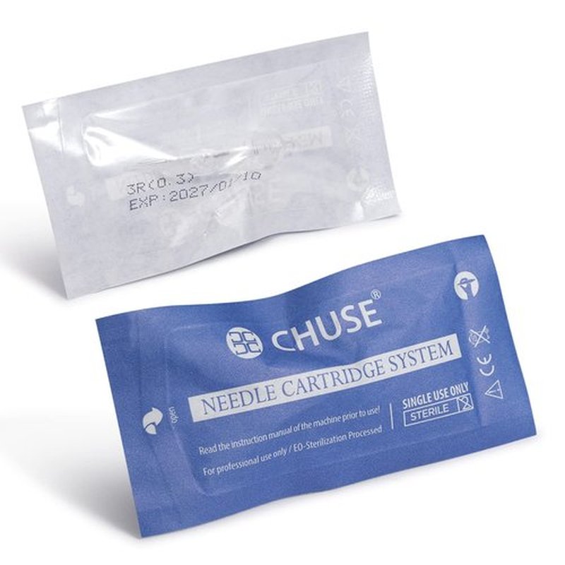 CHUSE C22 Prevents Ink Spitback Safety Tattoo Pro Cartridges Needles Permanent Makeup Needles Box of 10Pcs (3R 0.3)