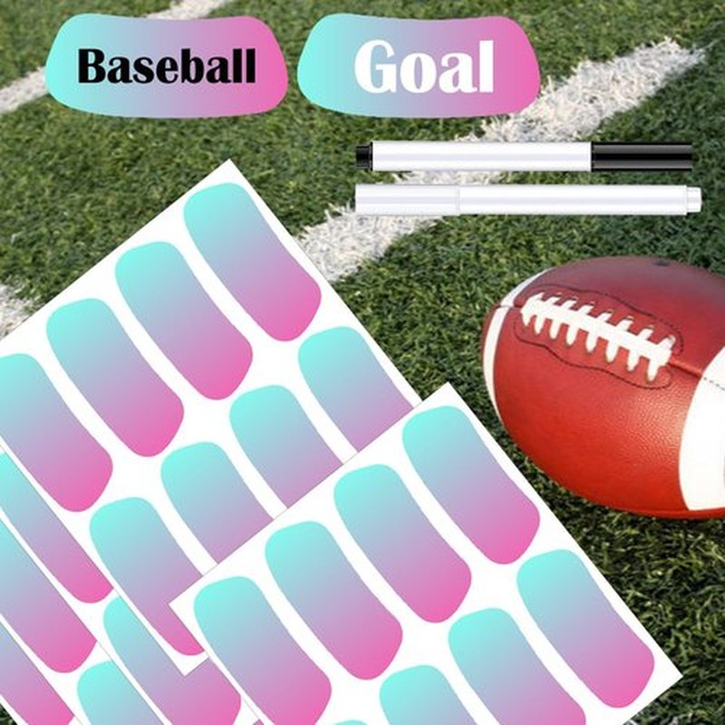 Sports Under Eye Black Strips Stickers 120 pcs Gradient Color Change Eye Strips Baseball Football Softball Lacrosse Fans Eye Black Stickers for Themed Party Game Day Supplies (Pink)