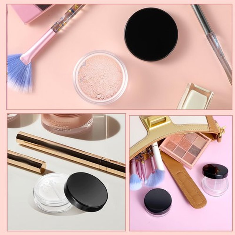 2Pcs Travel Powder Container 10ml/0.34oz Empty Makeup Powder Container with Rotatable Sifter for Women，Face Powder Compact Diy Empty Small Powder Container
