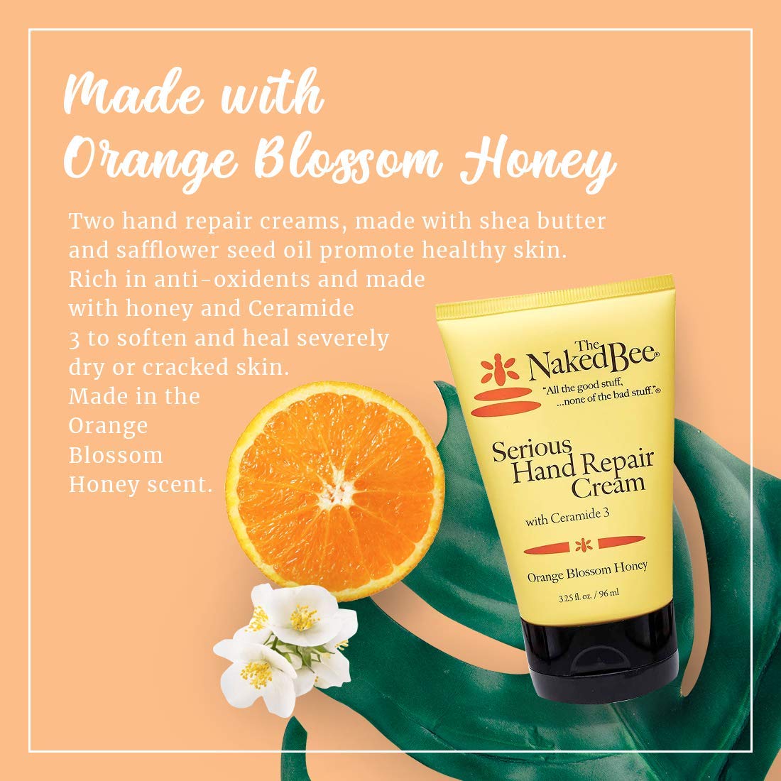 The Naked Bee Grapefruit Blossom Honey with Ceramide 3 Serious Hand Repair Cream Lotion - 2 Pack