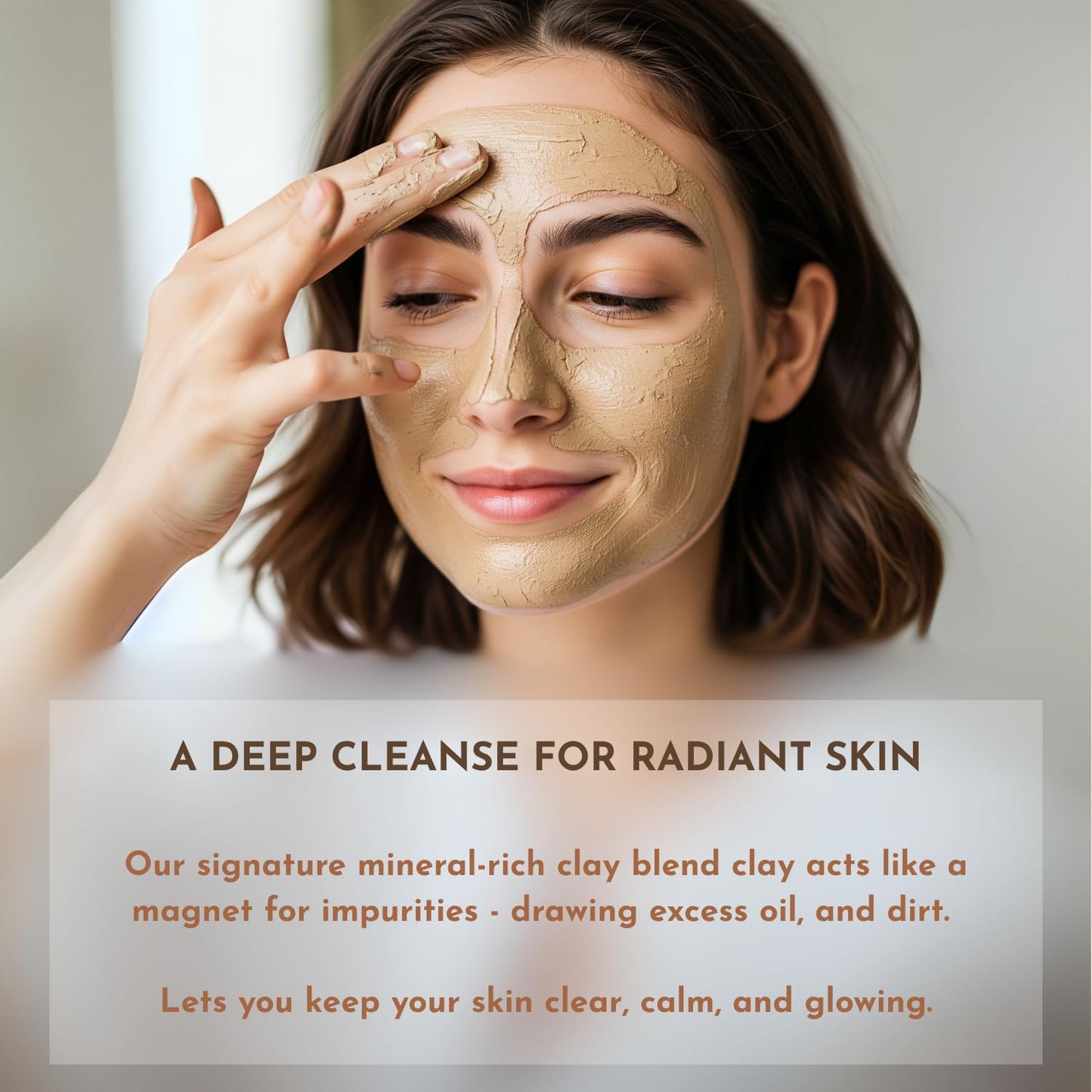 Organique Alchemy - Bentonite Clay Powder For Face, Body & Hair, Deep Pore Cleansing & Detox, Indian Healing Calcium & Sodium Clay, For Masks & Bath 8 oz (227g)