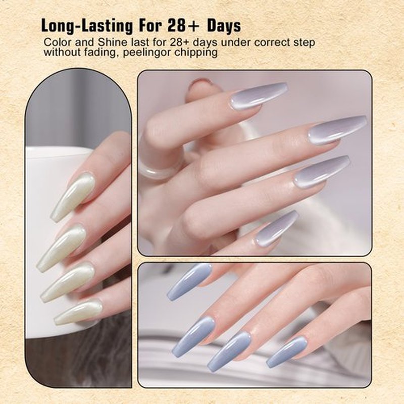 ADHERE 12 ml 5 Colors Cat Eye Gel Nail Polish Set with Magnet for Holographic Cat Eye, High Gloss Gel Polish for Nail Salon Gel Manicure and Nail Art DIY at Home