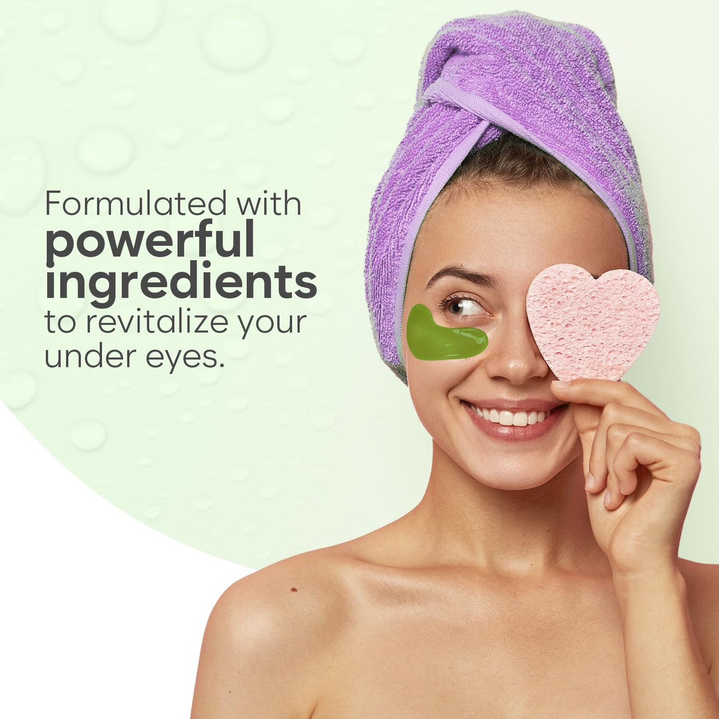 BLOOMORA Green Tea Under Eye Patches (20 Pairs) - Dark Circles & Puffiness Care - Hydrating Eye Mask for Dark Circles and Puffiness