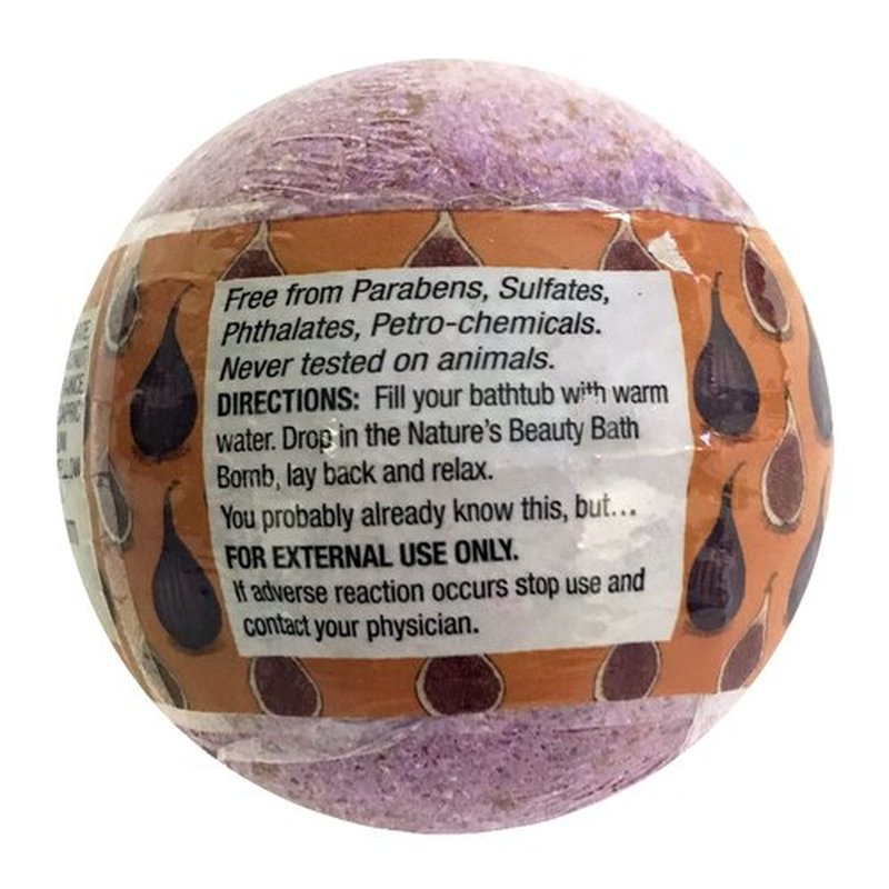 Nature's Beauty Brown Sugar & Fig Bath Bomb Multi-Pack - Natural Hand Crafted, Non-Staining, Luxury Fizzy Spa Bomb, Moisturize Dry Skin, Made w/Orange Extract + Coconut Oil, 4.6 oz (4 Pack)