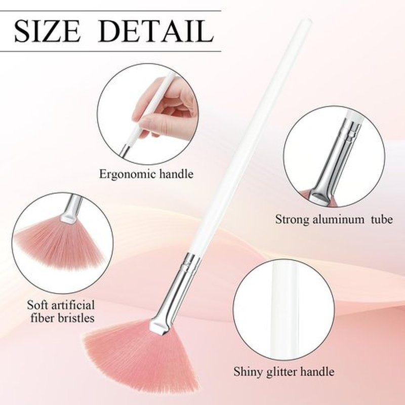 Maitys 9 Pieces Facial Brushes Fan Mask Brushes, Soft Facial Applicator Brushes Tools for Peel Glycolic Mask Makeup for Mud Cream (Pink,yellow,white)