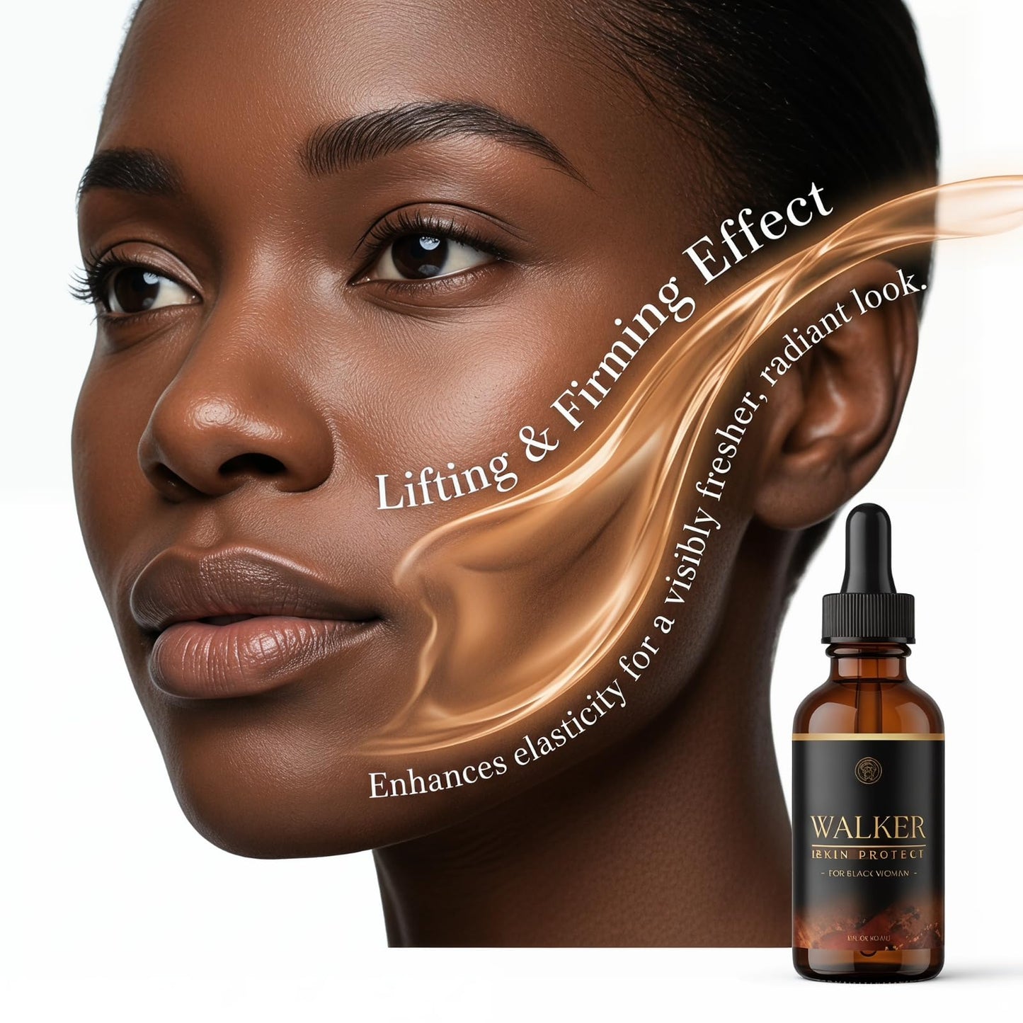 Walker Facial Essence Moisturizer, a lightweight skincare formula containing hyaluronic acid and black castor oil, helps improve skin texture and brighten the complexion of darker skin tones. (1(Pcs))