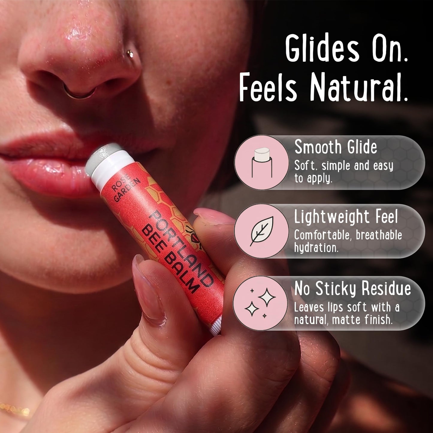 Portland Bee Balm All Natural Handmade Beeswax Lip Balm with Organic Coconut and Olive Oil (Rose Garden) - 9 Count | Natural Lip Balm, Cruelty Free, Plastic Neutral, | Organic Lip Balm