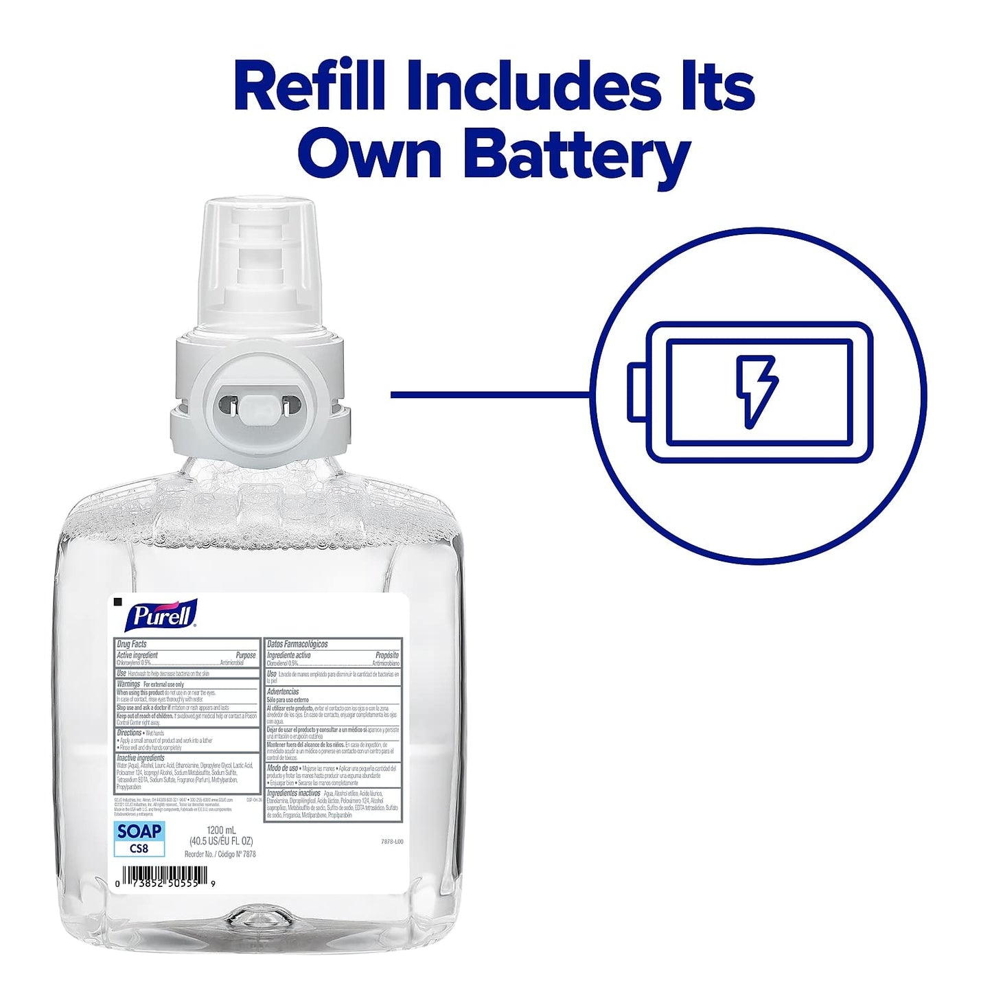 PURELL HEALTHY SOAP 0.5% PCMX Antimicrobial Foam, Floral Fragrance, 1200 mL Refill for PURELL CS8 Automatic Soap Dispenser (Pack of 2) – 7878-02 - Manufactured by GOJO, Inc.
