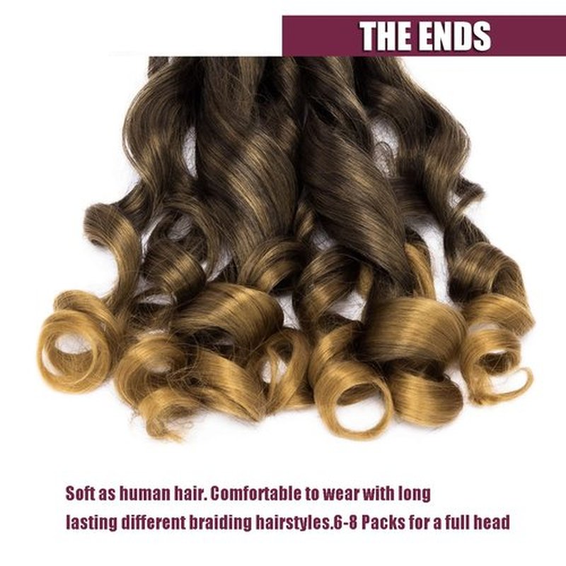 8 Packs French Curly Braiding Hair 24 Inch Loose Wave Spiral Curly Crochet Hair for Black Women Pre Stretched Braiding Hair with Curly Ends (24 Inch, 1B/27)