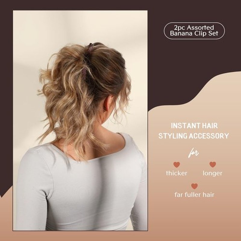 Cobana Banana Clip Hair Clips - Volumizing Hair Claw Clips & Hair Styling Accessories for Thick & Thin Hair - Large 6'' Set of 2 (Neutral)