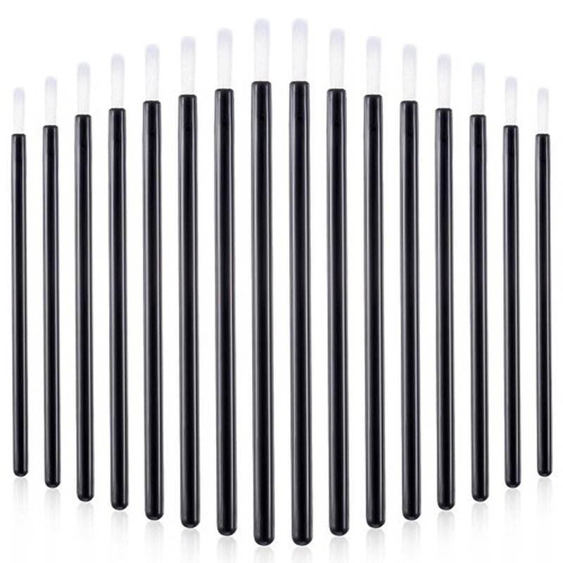 100 Pcs Disposable Makeup Lip Brushes Nail Polish Brushes Black Lipstick Applicators PYO Cookie Paint Brushes Lipstick Lip Gloss Wands Nail Polish Brush Multifunctional Makeup Brushes for Women