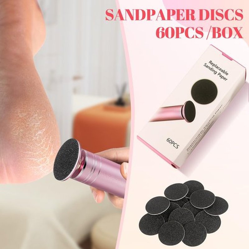 Ranrose 60 PCS Replacement Sandpaper Pad Disks for Electric Feet Callus Remover, Sandpaper Pad Disks(80 Grit&100 Grit) for Dead Skin Callus