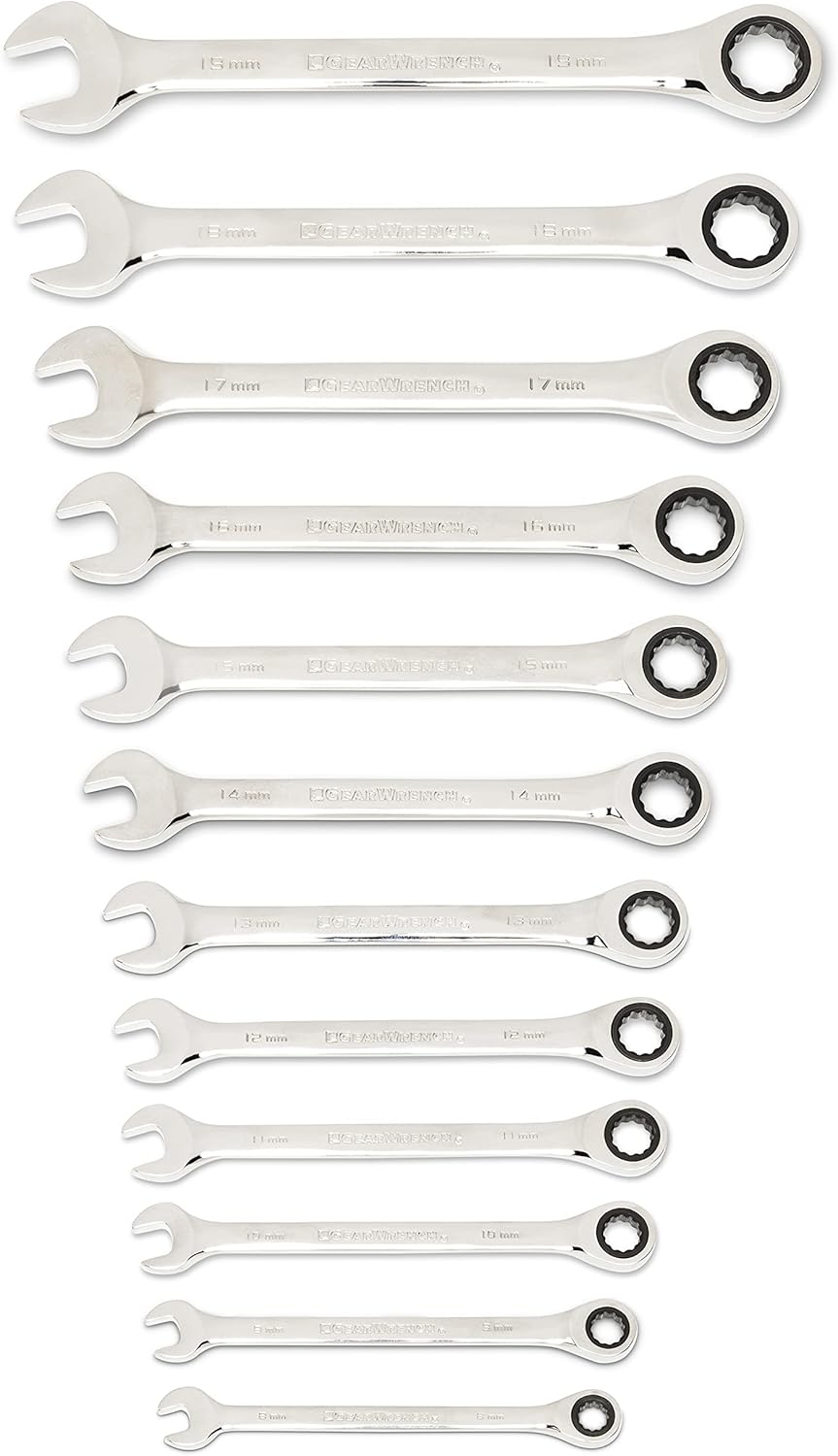 Combination Ratcheting Wrench Set - 25-Piece SAE & Metric Tool Kit for Mechanics