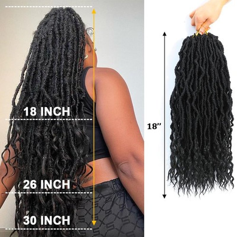 Faux Locs Crochet Hair (18 Inch) XCRUIQO Soft Locs with Curly Ends Goddess Locs Synthetic Boho Crochet Faux Locs for Women Pre Looped (7 Packs, Pearl Silver)