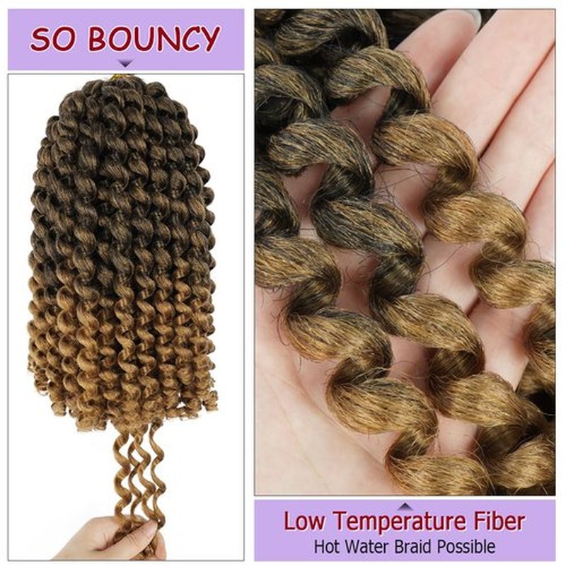 GetMaige Jamaican Bounce Crochet Hair For Black Women 4packs 72 Roots Natural Black Jumpy Wand Curls Crochet Hair Short Pre Looped Curly Crochet Hair (12inch (pack of 4), T27)