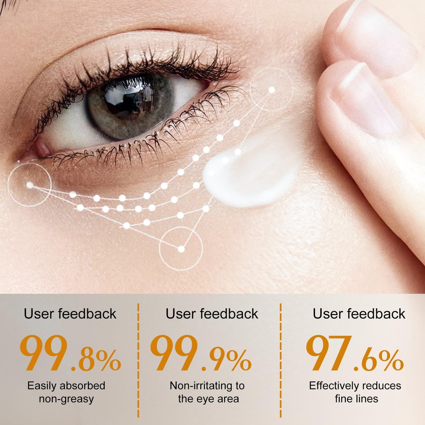 Instant Eye Tightener Cream, 60ML Instant Firm Temporary Eye Tightener for Reduces Dark Circles, Puffiness, Fine Lines, Upgraded Formula for Women, Fast-Absorbing & Moisture Lock（1Pcs
