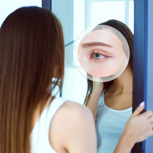 MIYADIVA Magnifying Mirror, 20X Magnifying Mirror Suction Cup for Travel Magnifying Mirror, 20X Travel Makeup Mirror Stick on Mirror for Eyes Makeup 6 Inch