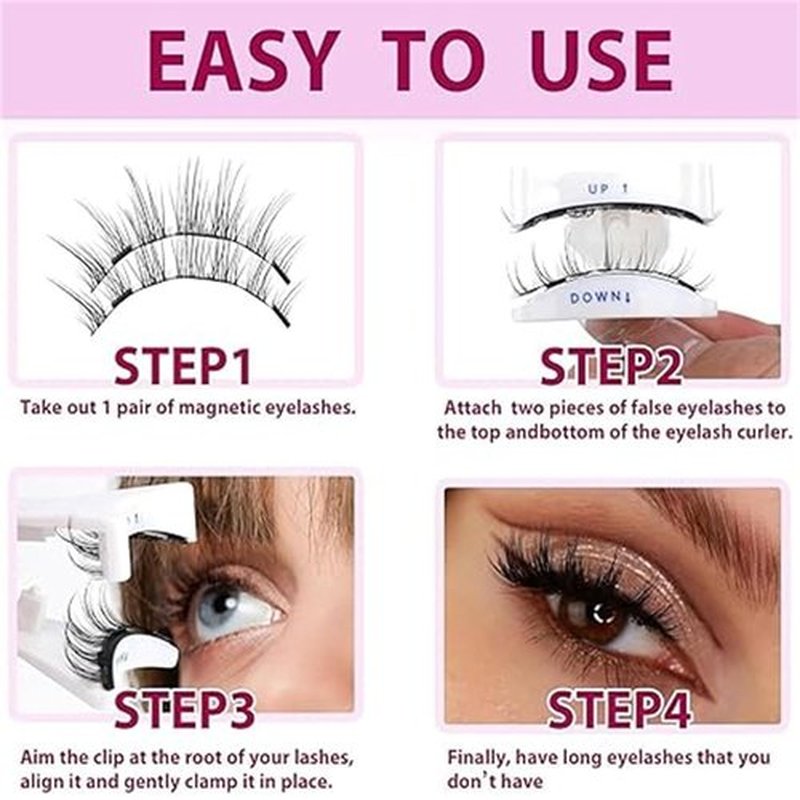 Lefleek Magnetic Lashes,Le Fleek Magnetic lashes,Magnetic Eyelashes with Applicator,Krafty Magnetic Eyelashes Natural Look No Glue or Liner Needed(Natural+Natural)