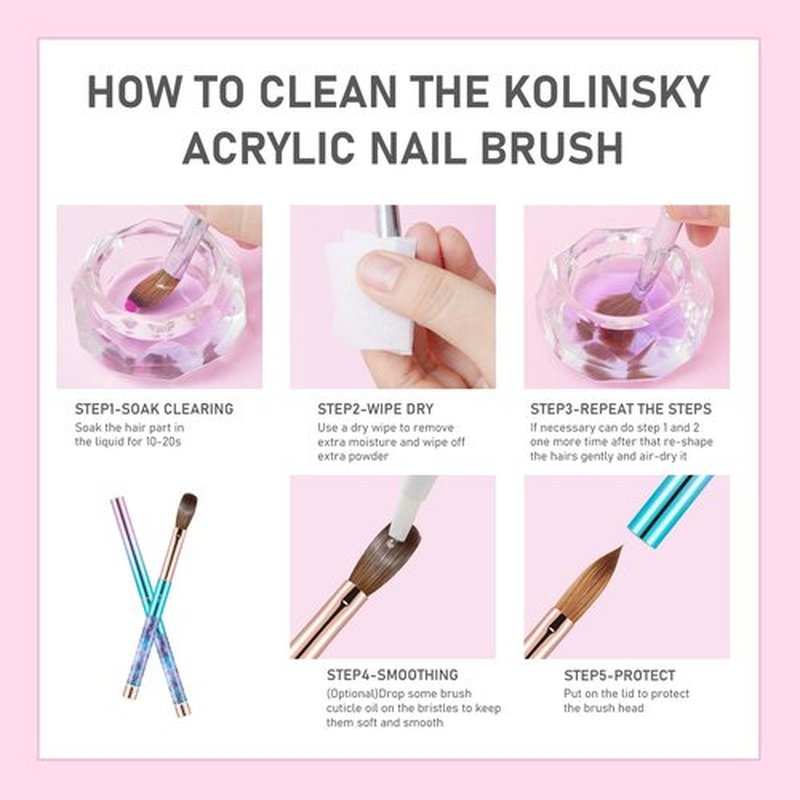 100% Kolinsky Acrylic Nail Brush- Size 12 Professional Nail Brush for Acrylic Application Acrylic Powder Brush for Nail Art DIY Home Salon Nail Manicure (Blue)